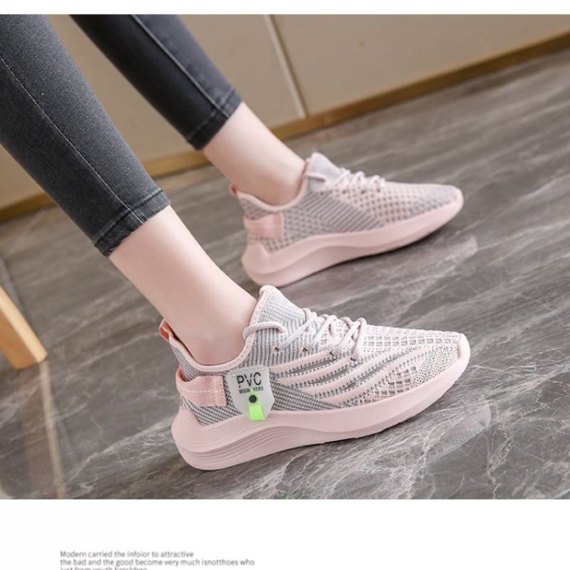秋季运动鞋新款网面透气网鞋薄款休闲学生健身粉色跑步女鞋
