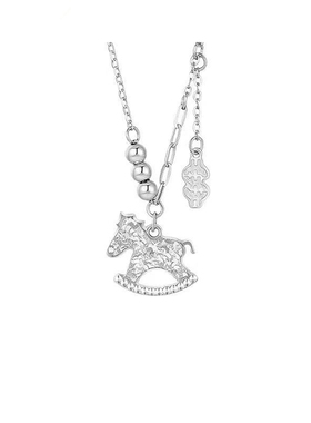 S999纯银碎碎冰木马项链礼盒