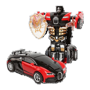变形车儿童变形玩具机器人撞击小汽车人男孩机甲益智车神警车变身