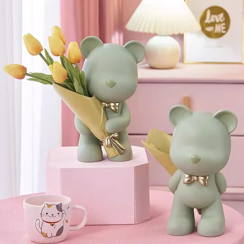 暴力熊花瓶客厅收纳摆件家居装饰品茶几桌电视柜乔迁生日礼物桌面