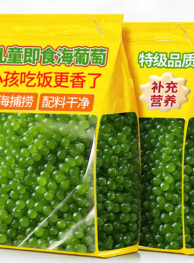 儿童海葡萄水葡萄新鲜绿色鱼子酱盐渍海葡萄爆珠海葡萄网红零食