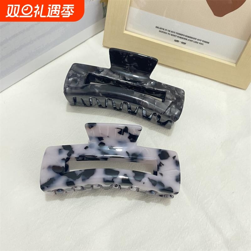 韩国醋酸超大号抓夹几何极简冷淡风慵懒盘发夹子发夹豹纹发抓