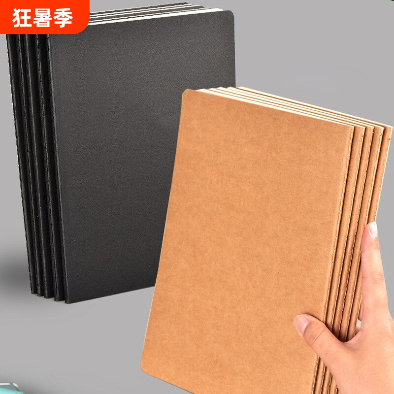 牛皮纸本子笔记本学生A5软面抄厚本子大笔记本子大号加厚超厚记事本简约大学生笔记A5练习本横线本作文本书本