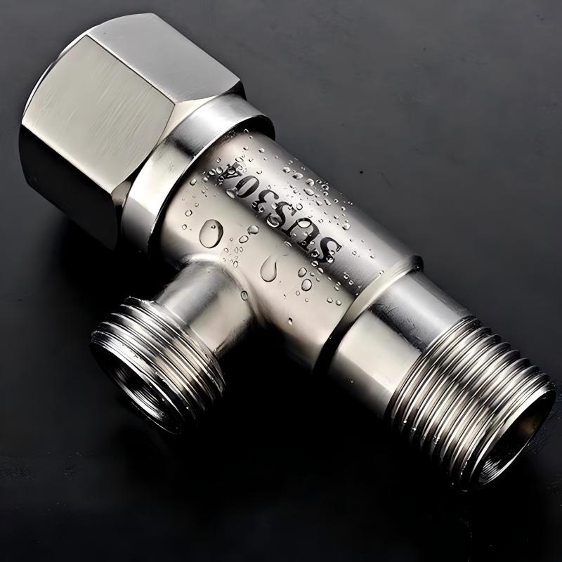 304不锈钢冷热水家用加长三角阀4分马桶止水阀热水器角阀一进二出