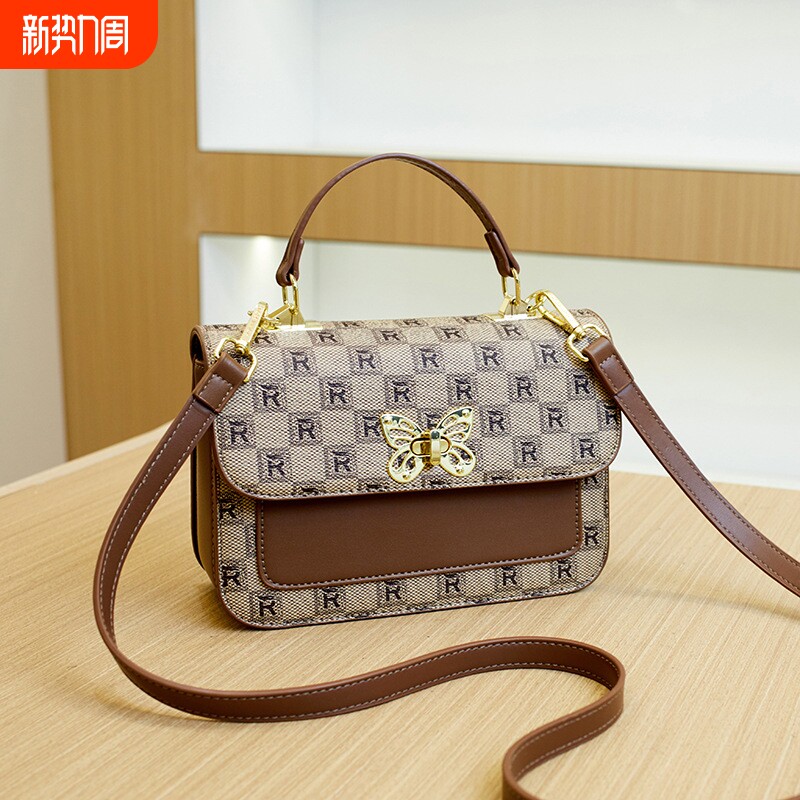 店酷奇手提包包女款2026新款节日礼物复古印花时尚单肩斜挎小方包
