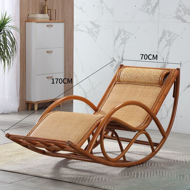 d藤椅摇椅躺椅阳台家用休闲真藤摇摇椅大人老人客厅庭院藤编逍遥