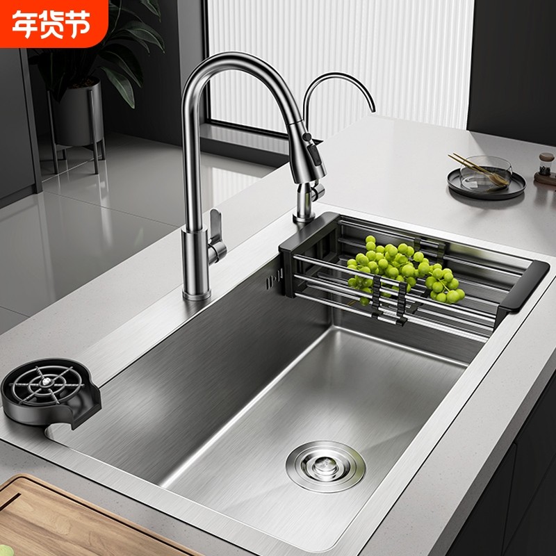 加厚304不锈钢水槽洗菜盆大单槽家用厨房菜盆洗碗槽池台下盆手工,家装主材,水槽套餐,淘宝优惠券,粉丝福利购,淘宝优惠卷