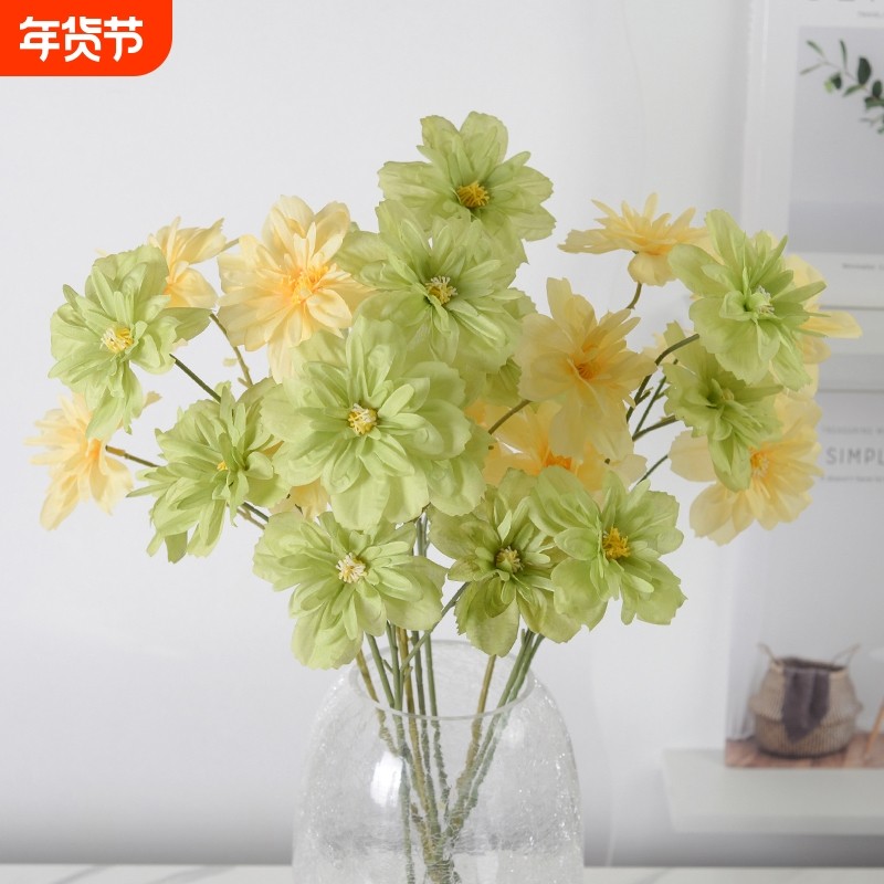 仿真月季花假花客厅餐桌摆件DIY装饰花朵花瓣蓝色高级紫色红色