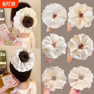韩系超大蕾丝大肠发圈女高级感发绳2026新款 扎头皮筋头绳头花头饰