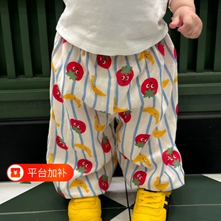 宝宝防蚊裤女童夏季儿童装婴幼儿薄款空调裤男童夏装长裤子穿搭