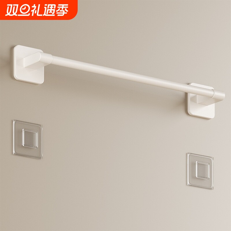 毛巾架子卫生间免打孔伸缩毛巾杆浴室置物架浴巾架洗手间收纳挂架