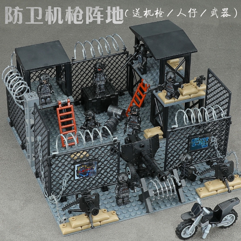 军事积木特种兵人仔士兵特警小人偶武器枪男孩子拼装玩具重装警察