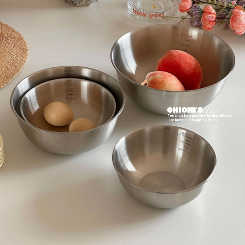 实用加厚304不锈钢盆洗菜和面打蛋家用厨房沙拉料理盆揉面洗水果