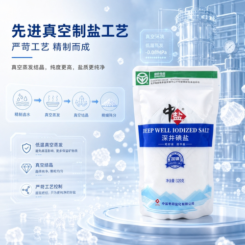 绿色食品深井碘盐家用调味盐巴中盐食用盐加碘盐320g精制盐甲状腺
