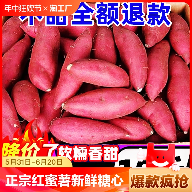 正宗西瓜红蜜薯新鲜糖心板栗番薯六鳌沙地红薯地瓜蔬菜农家自种10