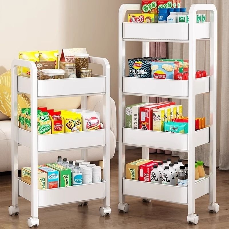 加厚碳钢小推车置物架厨房客厅落地移动卧室多层浴室收纳储物架子
