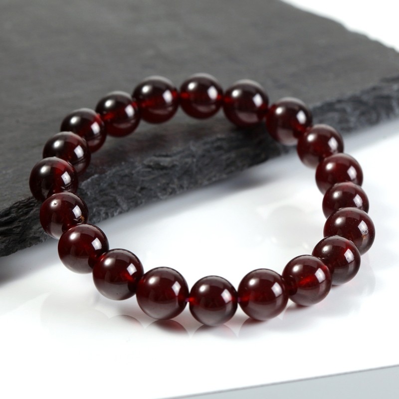 仿石榴石手串琉璃女DIY琉璃官方旗舰店酒红石榴石水晶珠子