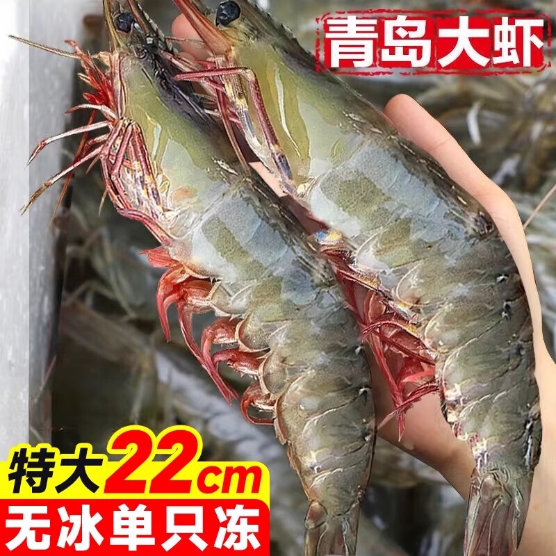 大虾鲜活特大号基围虾青岛海鲜生鲜冻虾白虾水产王牌速冻冷冻新鲜