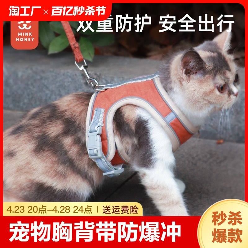 猫咪牵引绳防挣脱猫链子狗牵引绳