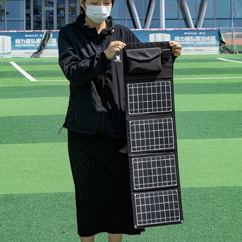 户外移动电源太阳能充电板12v车载蓄电池快充电宝便携折叠发电器