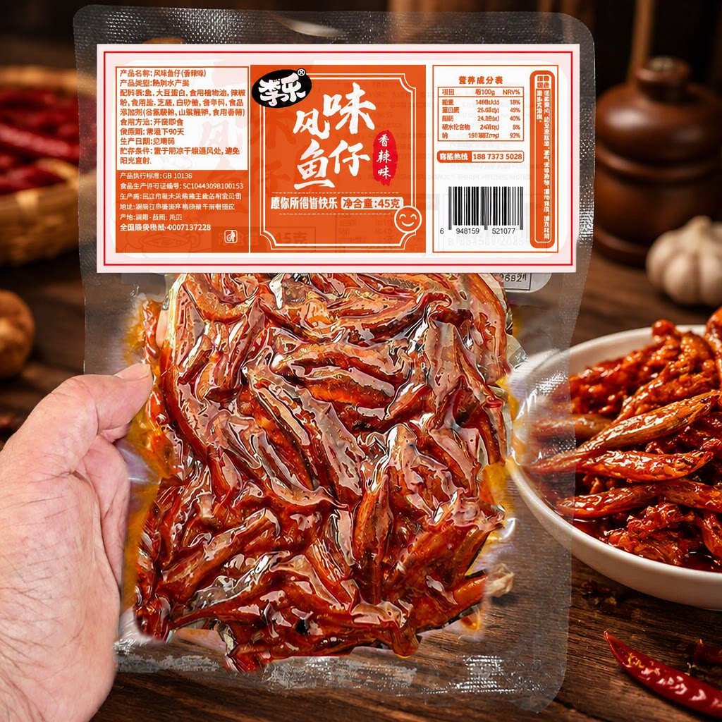 大包毛毛鱼湖南特产香辣45g即食麻辣小鱼鱼仔干零食洞庭解馋食品