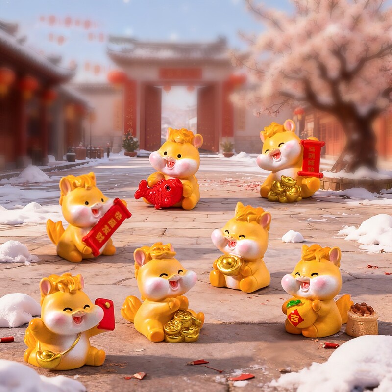 2026可爱新年生肖小马公仔diy装饰品礼物配件治愈系桌面马年摆