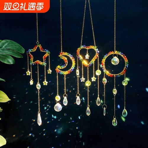 ins光影水晶风铃挂饰仙气森系生日礼物送闺蜜捕梦网房间装饰物品