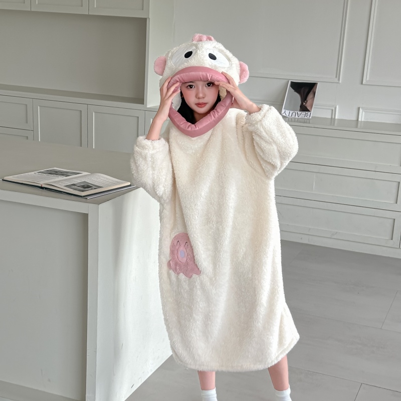 小丑鱼连体睡衣秋冬季珊瑚绒