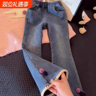 女童复古百搭牛仔喇叭裤