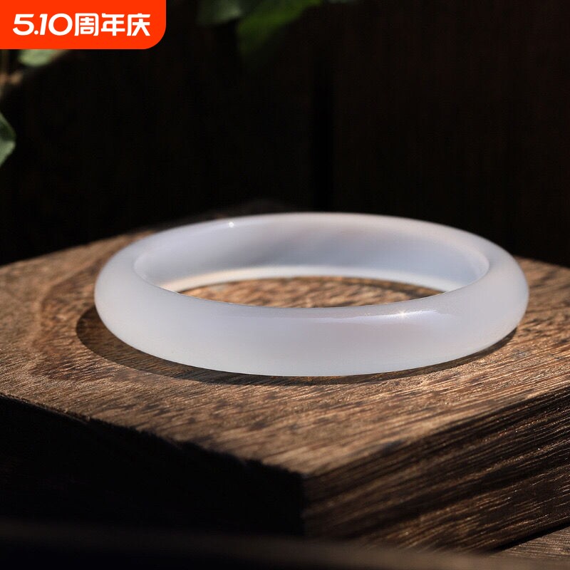 正品冰种玉手镯真品玉髓镯子白月光荔枝冻玛瑙手镯送女友支持复检