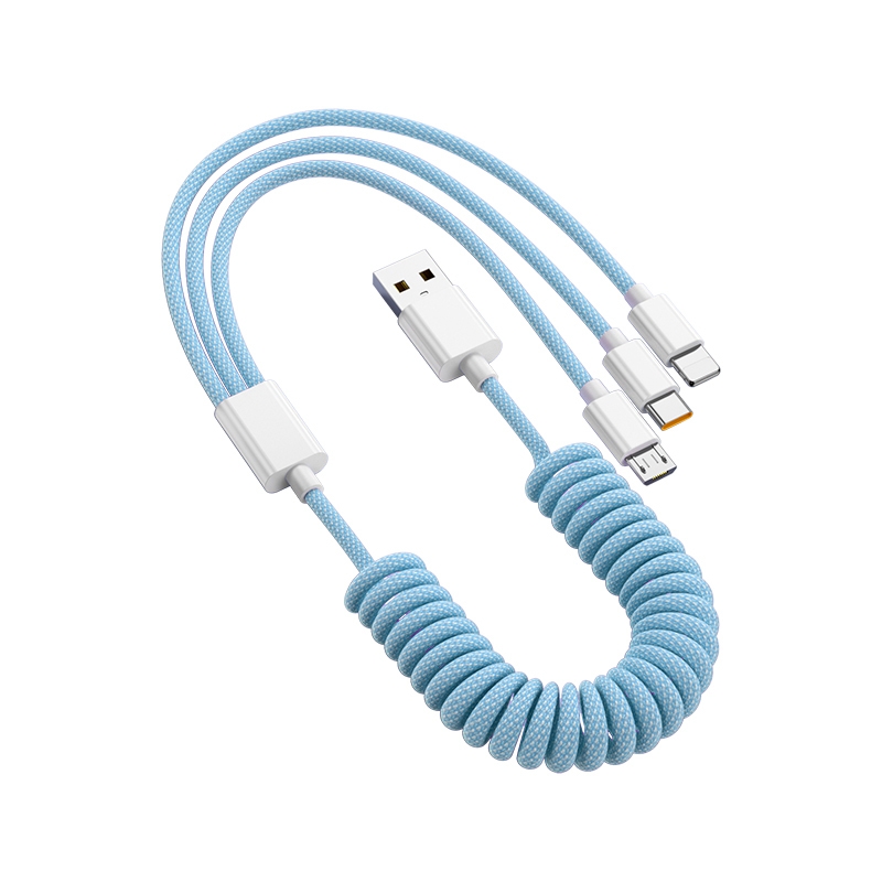 快冲冲三合一弹簧数据线100W1.5米单条装