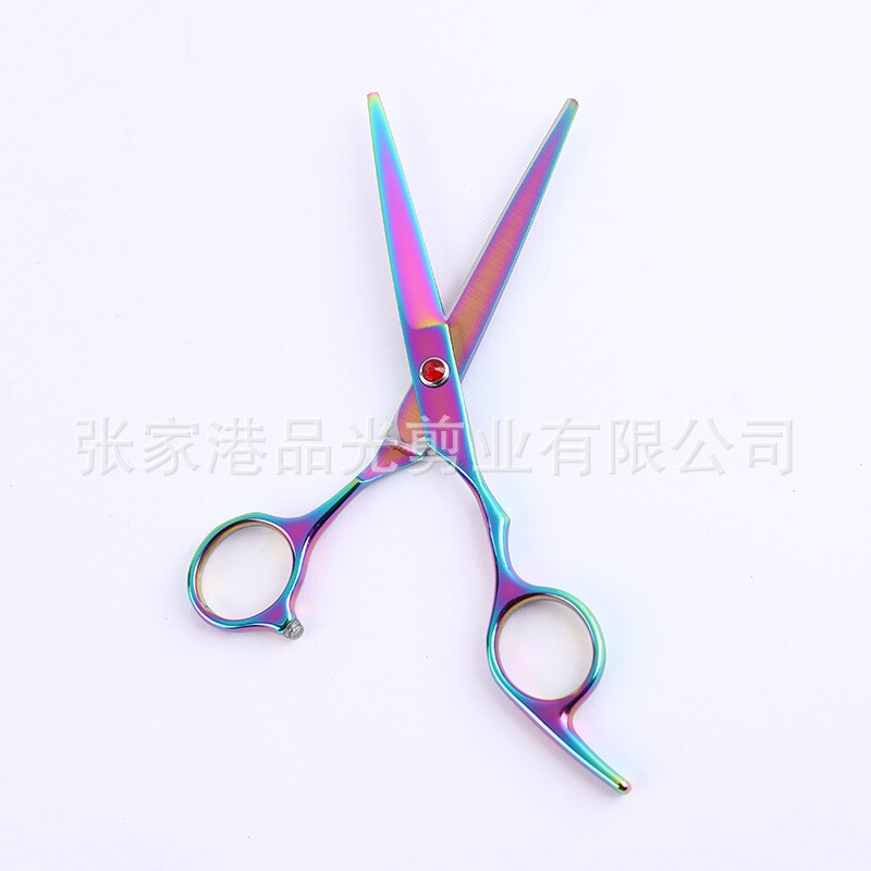 6寸理发剪刀3cr彩色平剪牙剪美发剪刀长发打薄剪美发师专用碎发