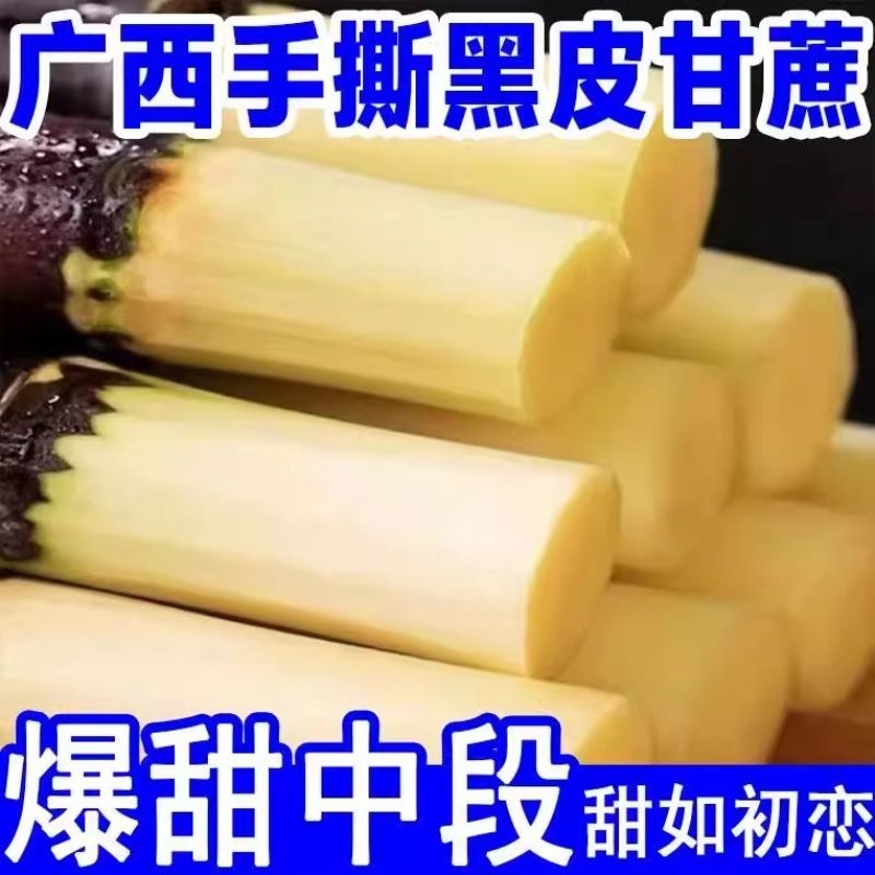正宗广西黑皮甘蔗水果新鲜当季香甜多汁现砍现发精品中段
