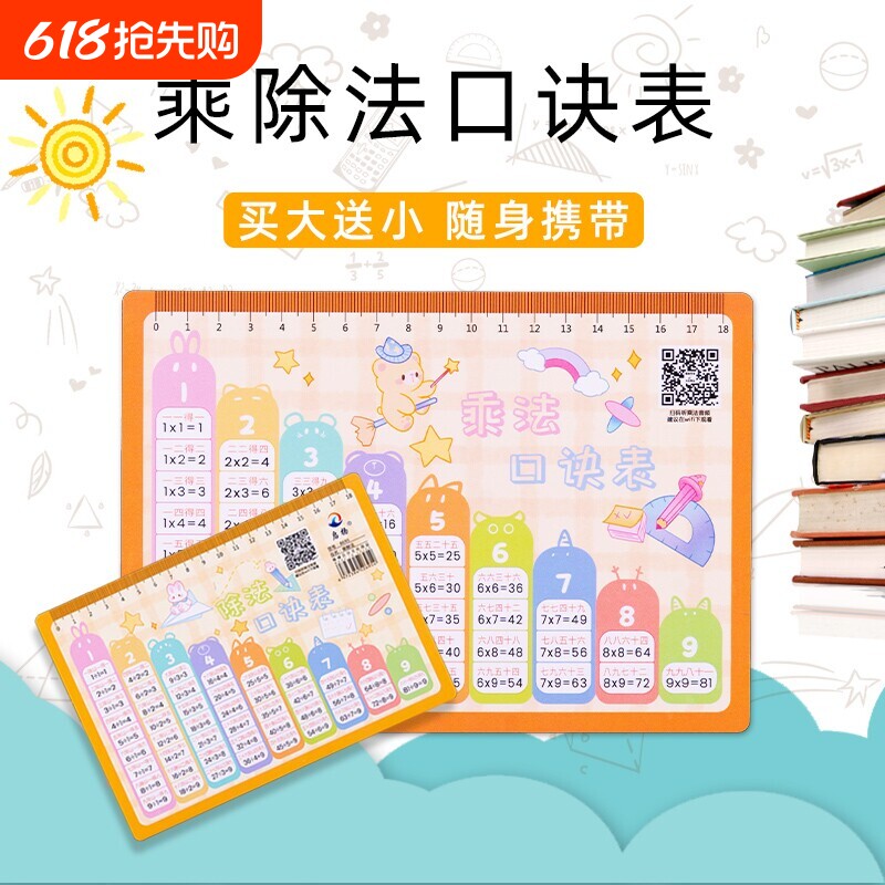 九九乘法口诀表挂图乘除法小学生一二年级数学上教具背诵挂墙墙贴