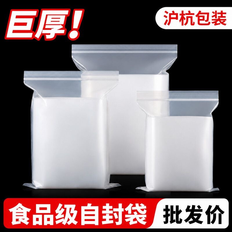 PE自封袋厂家直供加厚透明密封袋批发大量现货食品服装收纳全规格