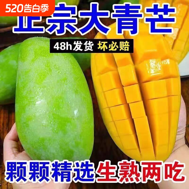 当季大芒果越南大青芒甜芒果新鲜水果现摘特大果青皮大青芒