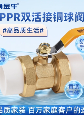 金角 金牛ppr双活接铜球阀4分20 25 32 40 50ppr水管配件热熔阀门