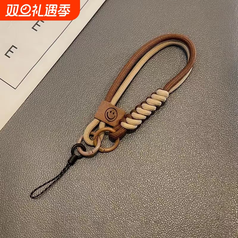 撞色编织手机壳通用挂绳短款手提挂件户外防摔百搭腕带潮流小众包包钥匙扣结实牢固挂链吊绳子防丢潮女手腕
