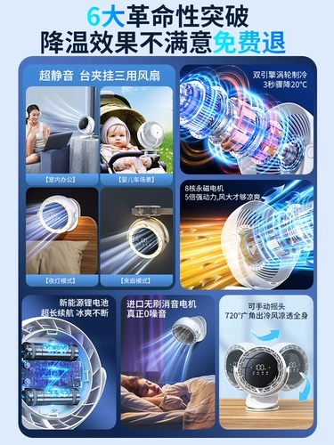 Кондиционирование воздуха циркулирующее вентилятор дома портативный USB Студент Студент Сэндвич Сэндвич Офис настольный настольный компьютер Ультра -Quiet Colderation Electric Fan