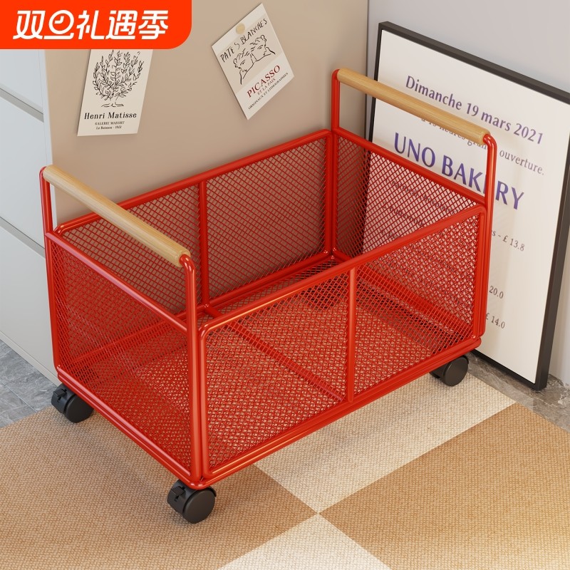 书本收纳箱带滑轮可移动书包置物架书筐学生教室用桌下装书箱子