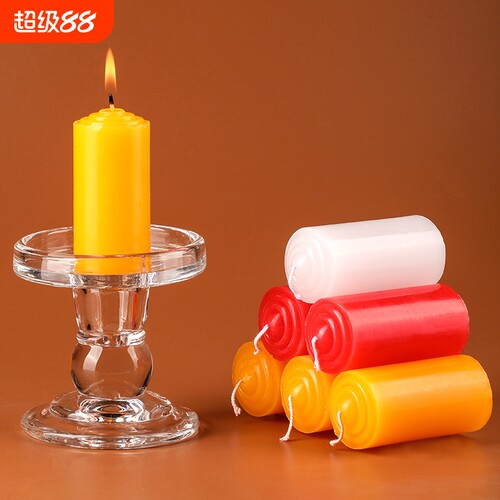 粗短小型号圆柱款蜡烛无烟无味