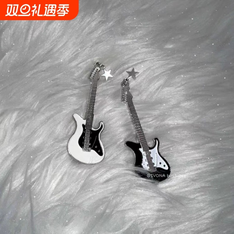 手工自制Y2K辣妹小众ins风吉他发夹朋克风刘海夹亚文化原宿风发