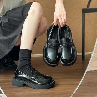 百搭一脚蹬单鞋 英伦风jk制服小皮鞋 厚底乐福鞋 女2025新款 春秋爆款