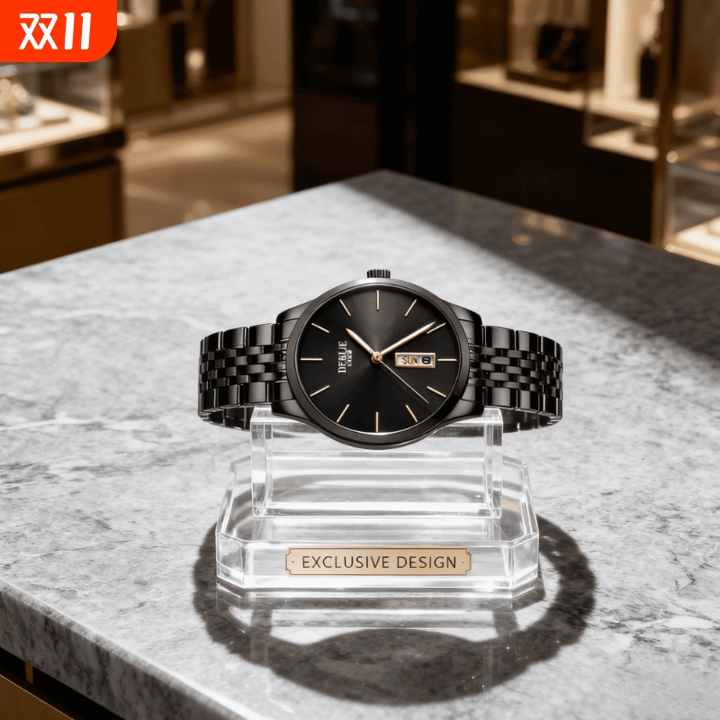 手表男款防水高级感全自动男表数字双日历防水腕表男机械风全自动