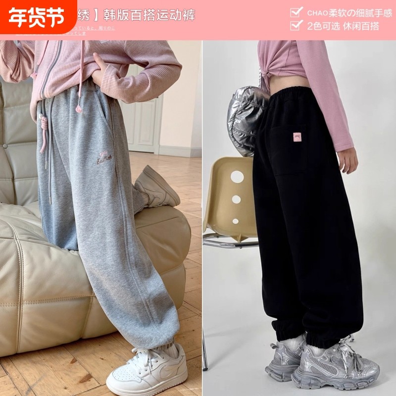 女童加绒裤子2026秋冬休闲一体绒运动卫裤加厚保暖休闲裤灰色韩版,童装/婴儿装/亲子装,裤子,淘宝优惠券,粉丝福利购,淘宝优惠卷