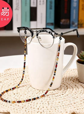 眼镜链A1pl000-眼镜防滑挂链老花眼镜挂脖绳防掉落彩色串珠挂绳