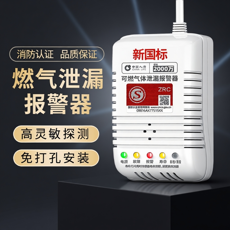 燃气泄漏报警器煤气家用厨房液化气天然气可燃气体警报器探测检测