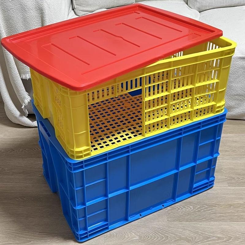 猫砂盆DIY方形塑料筐收纳箱胶框养鱼龟周转物流储物带盖盒子框子