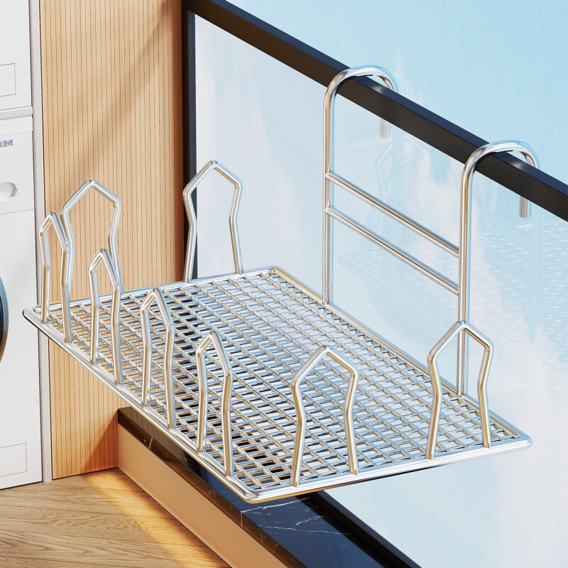 阳台晾晒架免打孔晒鞋架子窗外多功能晾衣架晒袜子神器鞋子沥水