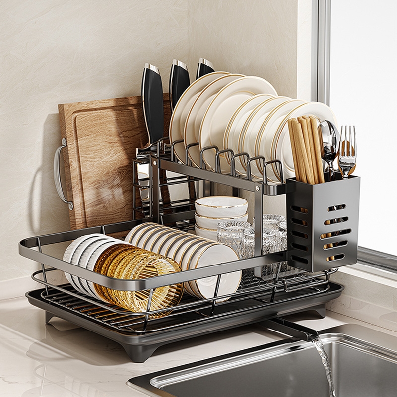 不锈钢碗架！加厚承重沥水速干